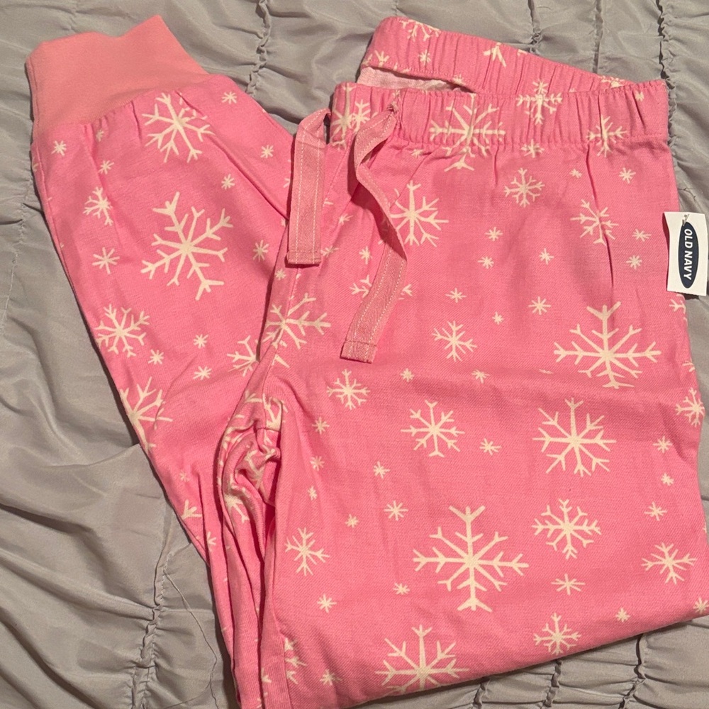 Old Navy Pink Snowflake Pajama Pants